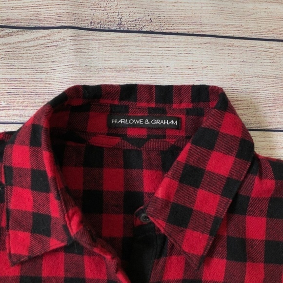 Harlowe & Graham Oversized Buffalo Hi-Lo Shirt - Picture 5 of 6